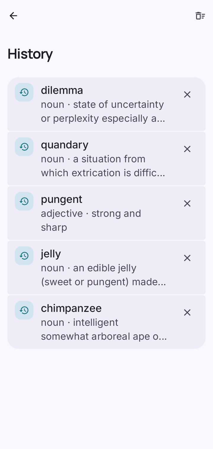 Search results with suggestions